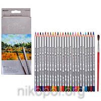 Акварельные карандаши Marco Raffine 7120-24CB, 24 цветов с кисточкой