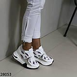 Жіночі кросівки білого кольору еко-шкіра на платформі , фото 4