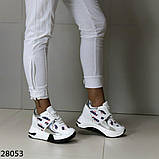 Жіночі кросівки білого кольору еко-шкіра на платформі , фото 8