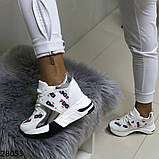 Жіночі кросівки білого кольору еко-шкіра на платформі , фото 9