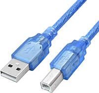 Кабель для принтера USB 2.0 AM/BM 3m Blue