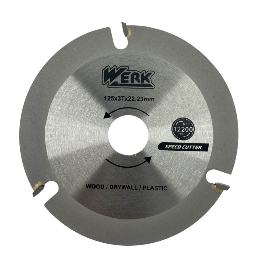 Діск пільний по дереву для болгарки 125х22мм, 3 зуба Werk 104168 (4332645)