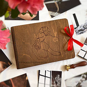 Фотоальбом з дерева для дівчини та хлопця | креативний подарунок, фотоальбом для закоханих