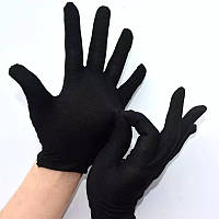 Перчатки трикотажные черные, размер L