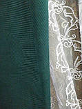Щільні зелені штори. Красиві турецькі штори. Штори з абстрактним малюнком. Стильні сучасні штори, фото 5