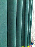 Щільні зелені штори. Красиві турецькі штори. Штори з абстрактним малюнком. Стильні сучасні штори, фото 8