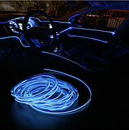Гнучка світлодіодна неонова стрічка підсвічування салону автомобіля 3 метрів 12-24 v (KG-1064), фото 4