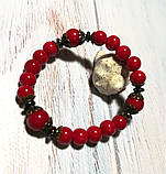 Браслет Кораловий Айя натуральний камінь, колір червоний і його відтінки \ Sb - 0044, фото 3