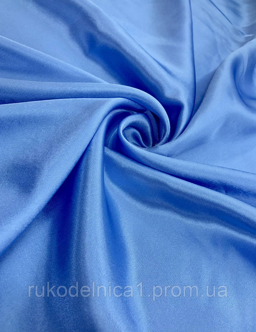 Креп-сатин голубой ( ш. 150см) для пошива платьев, юбок, карнавальных костюмов, украшения залов, интерьера. - фото 2 - id-p203617881