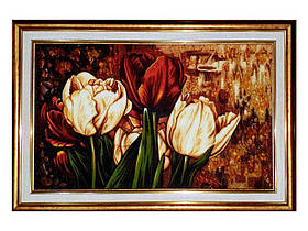 Картина  з бурштину "Тюльпани"