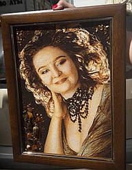 Портрет із Бурштину по фото розмір 30х40 см