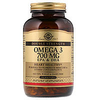 Омега-3, ЭПК и ДГК, Double Strength, 700 мг, Solgar, 120 желатиновых капсул