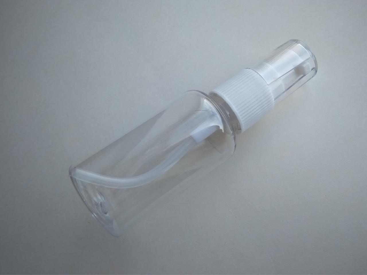 30 - 32 мл ПЕТ Круглий прозорий флакон з білим кремовим дозатором 18/410, для гелів, масел, масок, льосьонів