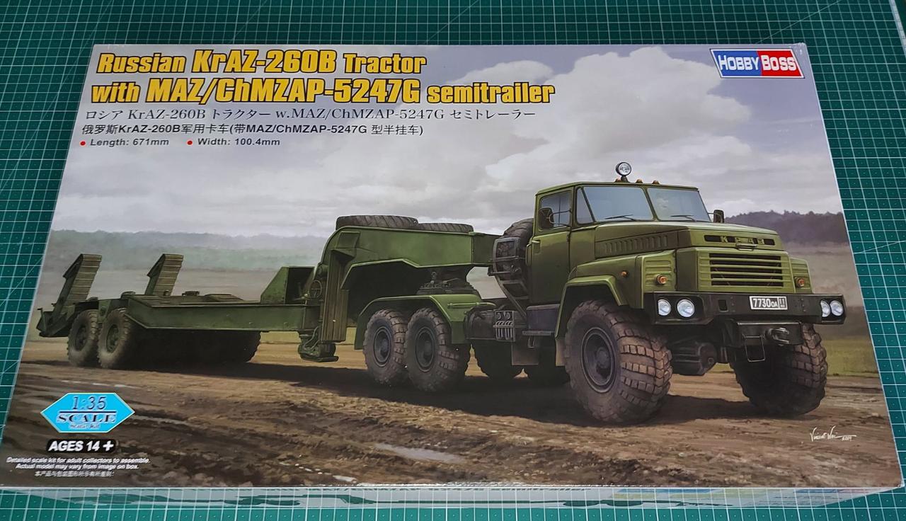 КрАЗ-260Б (з напівпричепом МАЗ / ЧМЗАП-5247Г). Збірна модель в масштабі 1/35. HOBBY BOSS 85523