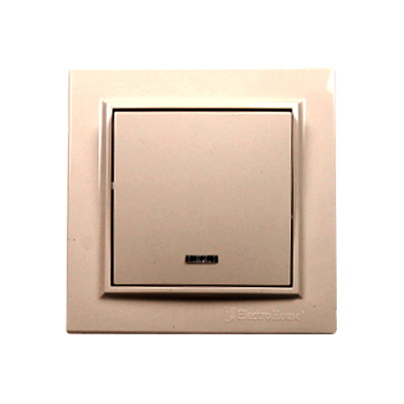 Вимикач з підсвічуванням латте Enzo IP22 EH-2183