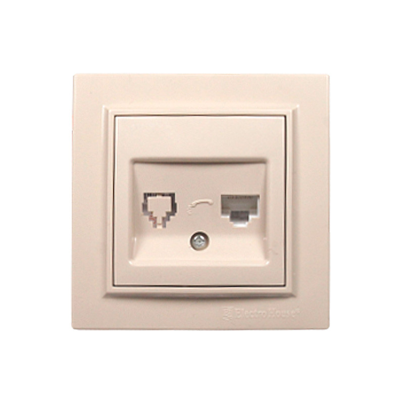 Розетка комп'ютерна латте Enzo IP22 EH-2197