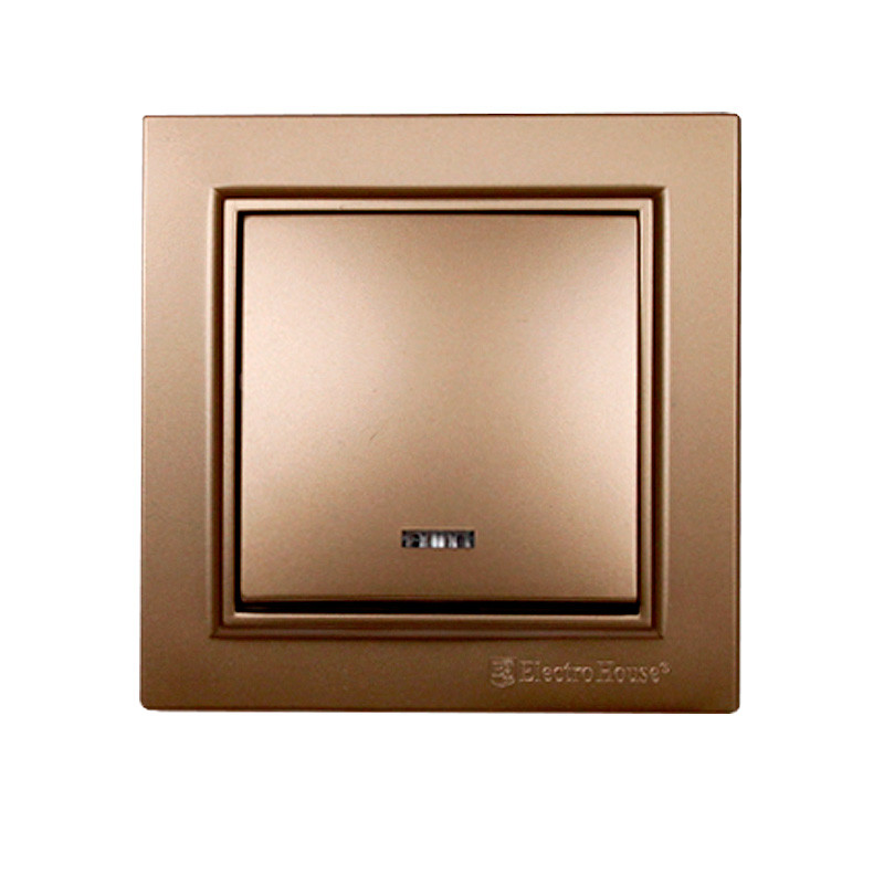 Вимикач з підсвічуванням Розкішно золотий Enzo IP22 EH-2183-LG