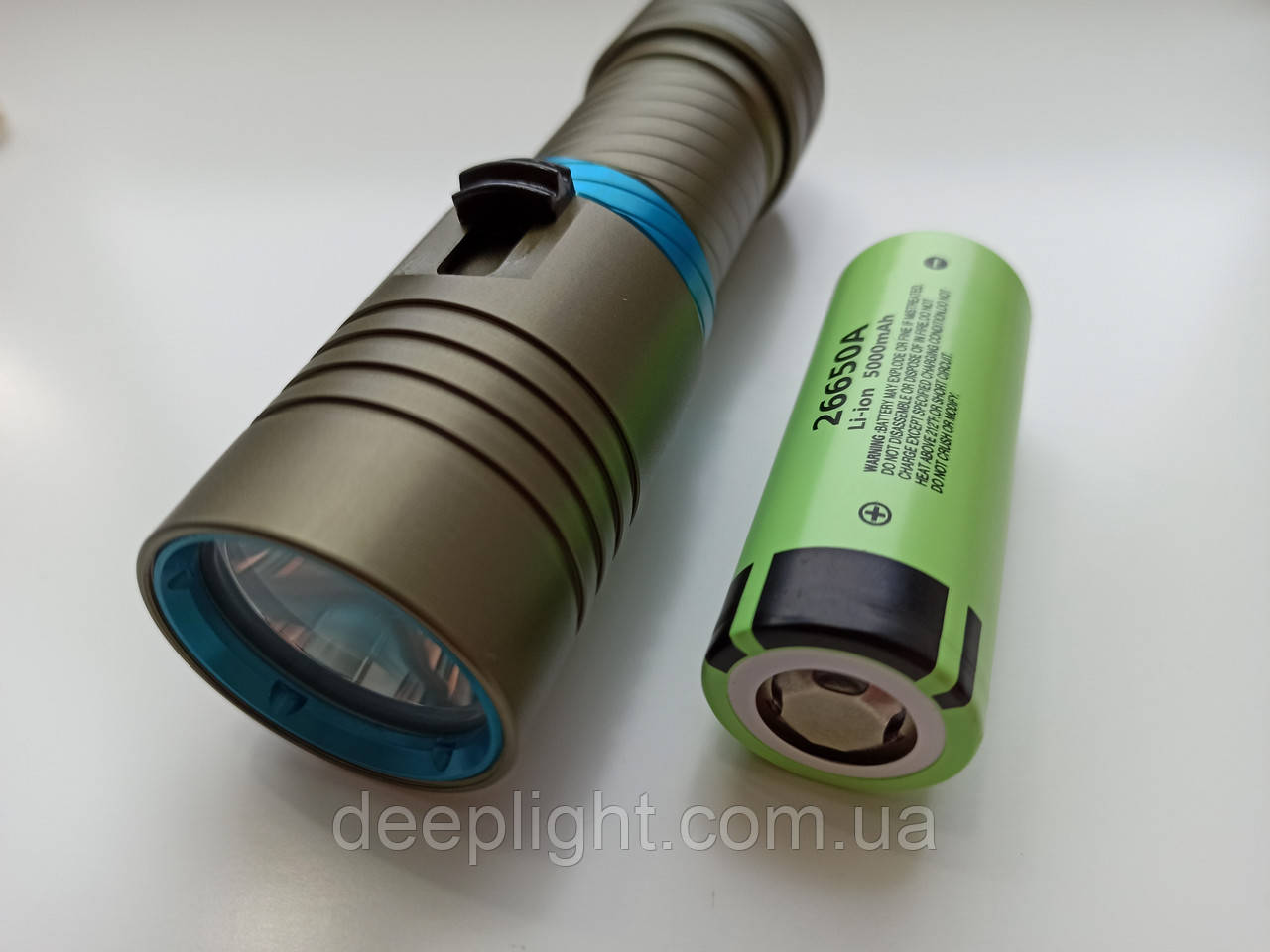 Підводний ліхтар із ЖЕЛТИМ світлом серія Compact на Cree XM-L2 10 W + АКУМУЛЯТОР Panasonic 26650 5500mAh