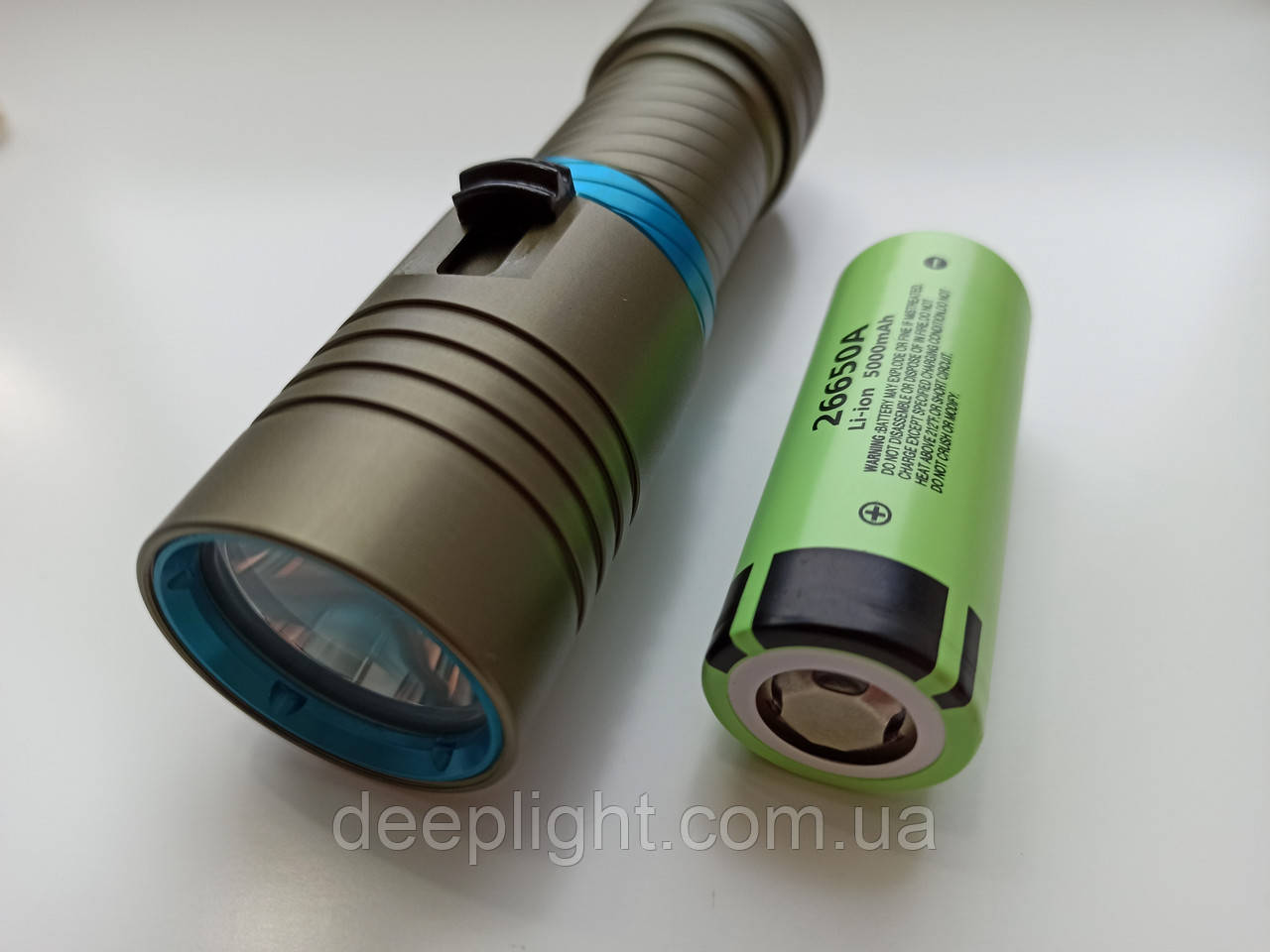 Підводний ліхтар з ЖОВТИМ світлом серія Compact на Cree XM-L2 10 W + АКУМУЛЯТОР Panasonic 5000mAh, фото 1