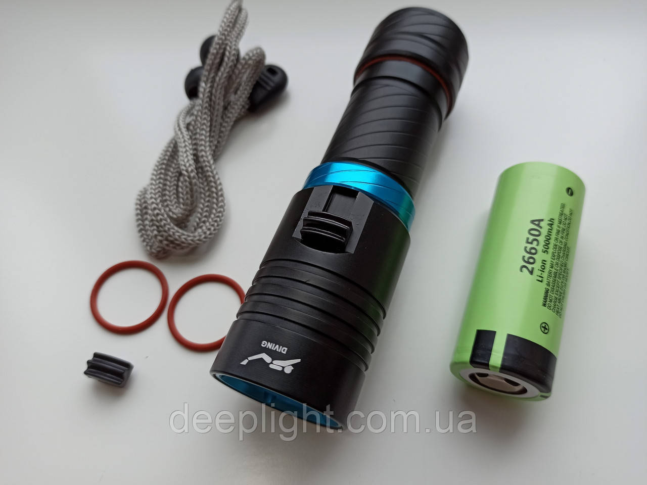 Підводний ліхтар із БІЛИМ світлом серія Compact на Cree XM-L2 10 W + АККУМУЛЯТОР Panasonic 26650 5500mAh