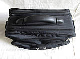Чоловіча сумка es25275 чорна полукаркасна з розширенням через плече портфель А4 35х29х20+3см, фото 5