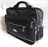Чоловіча сумка es2513 чорна полукаркасная через плече міцнмй портфель 35х27см, фото 3