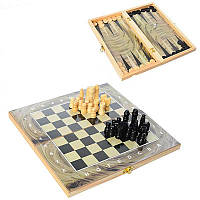 Шахматы и нарды деревянные набор 2 в 1