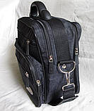 Чоловіча сумка es26531 чорна полукаркасная папка на плече портфель А4 35х26см, фото 5