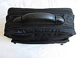 Чоловіча сумка es2653 чорна через плече жатка якысний папка портфель А4 36х26см, фото 5