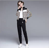 Жіночий в'язаний спортивний прогулянковий костюм