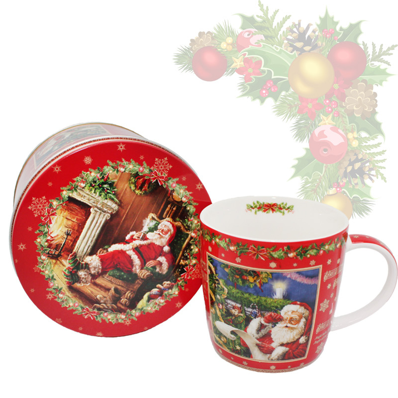 Кружка в металевій коробціJingle bells, h-9 см, 350 мл, фото 1