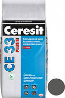 Затирка Ceresit СЕ 33 plus 115 сірий цемент 2 кг