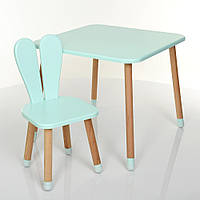 Детский столик со стульчиком Bambi 04-025B деревянный (МДФ) / цвет бирюзовый **
