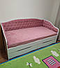 Дитяче ліжко односпальне для дівчинки підлітка Л-9 з м`якою спинкою та висувними ящиками дитячі ліжка 1900х900 мм, фото 10