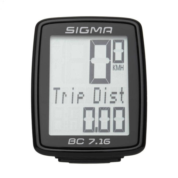 Велокомп'ютер Sigma Sport BC 7.16 Чорний з білим, фото 2