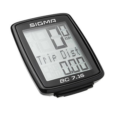 Велокомп'ютер Sigma Sport BC 7.16 Чорний з білим, фото 3