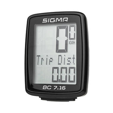 Велокомп'ютер Sigma Sport BC 7.16 Чорний з білим, фото 2