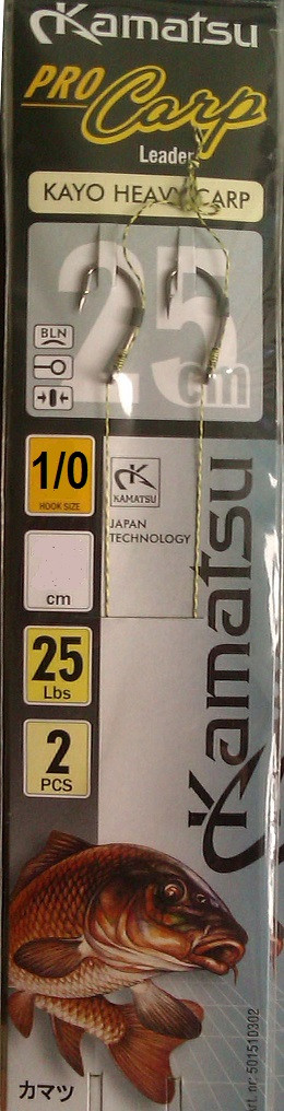 Короповий повідець Kamatsu Pro Carp Kayo Heavy Carp №1/0 30см 25lbs