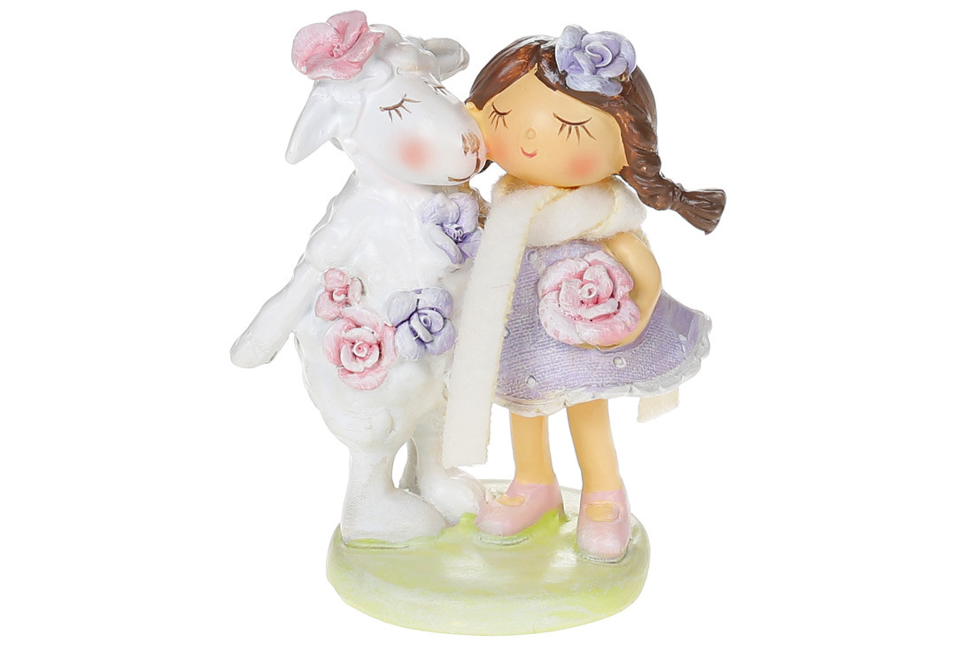 Декоративна статуетка Дівчинка з Овечкою 10.5 см, в пакованні 4 шт. (831-822)