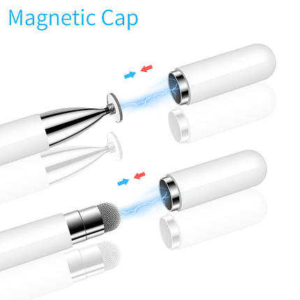 Стілус універсальний Gojodoq 2 в 1 Capacitive Drawing Point Ball White, фото 3