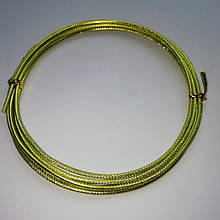 Дріт художній декоративний круглий рельєфний  1,5 мм оливковий, 3 метра