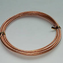 Дріт художній декоративний круглий рельєфний  1,5 мм мідний, 3 метра