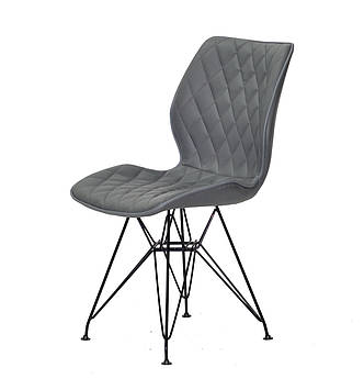 Мягкий бежевый бархатный стул на металлических черных ножках Nolan ML в гостиную, кухню, кафе