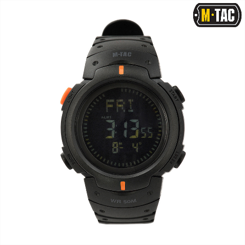 Годинник тактичний з компасом Black