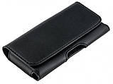 Кожаный чехол на пояс для телефонов (125x56x15 мм.) Valenta 570СБ Черный, фото 5