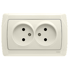 Розетка подвійна Viko Carmen Кремовий (90562055)