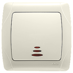 Вимикач з підсвічуванням Viko Carmen Кремовий (90562019)