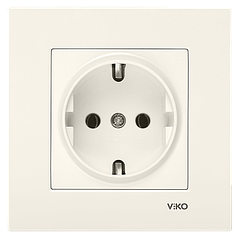 Розетка із заземленням Viko Karre кремова (90960108)