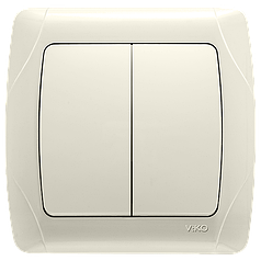 Вимикач 2-х клавішний Viko Carmen Кремовий (90562002)