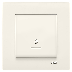 Вимикач прохідний з підсвічуванням Viko Karre кремовий (90960163)